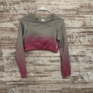 Gymshark Gray to Pink Ombre Crop Top